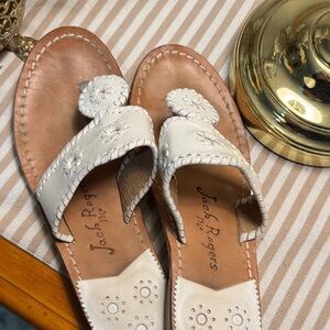 Jack Rogers White Leather Sandals